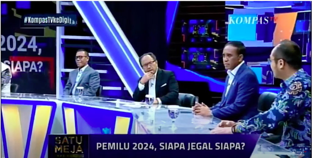 Tangkapan layar acara <i>talkshow </i>Satu Meja The Forum yang dipandu Wakil Pemimpin Umum Harian <i>Kompas </i>Budiman Tanuredjo (dua dari kiri), Rabu (21/9/2022) malam.