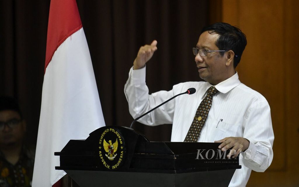 Menteri Koordinator Politik, Hukum, dan Keamanan Mahfud MD 