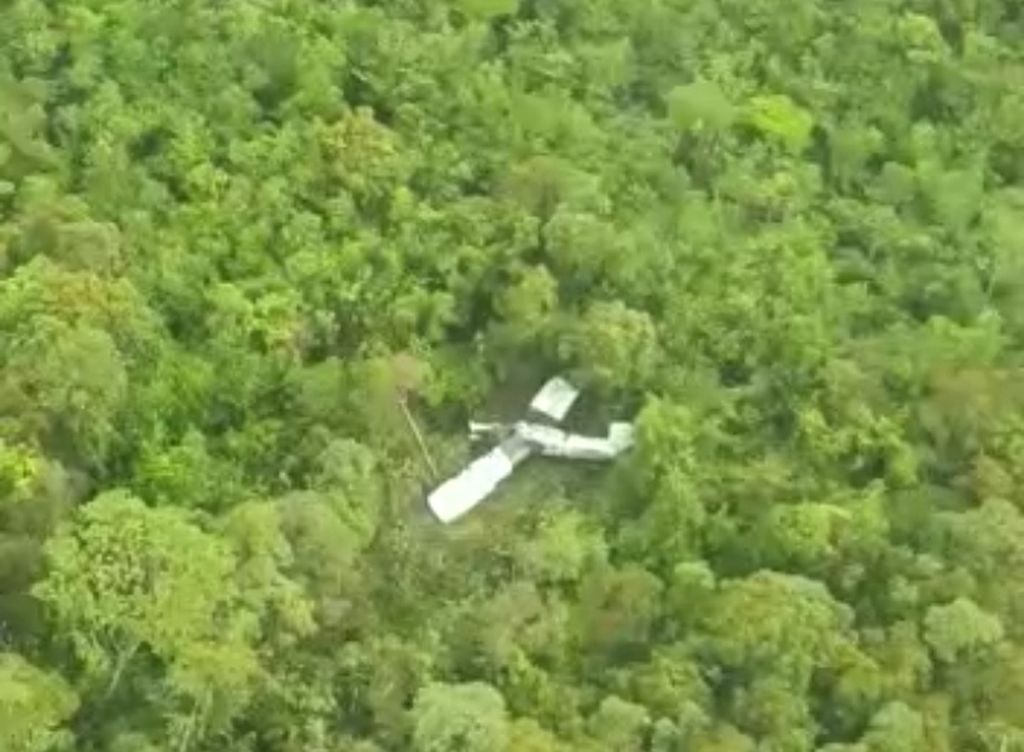 Lokasi jatuhnya pesawat Susi Air dengan nomor penerbangan PK-BVM yang terjatuh di pedalaman Kabupaten Paniai, Papua, Kamis (23/6/2022).