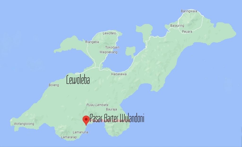 Pasar barter Wulandoni di Pulau Lembata, Nusa Tenggara Timur.
