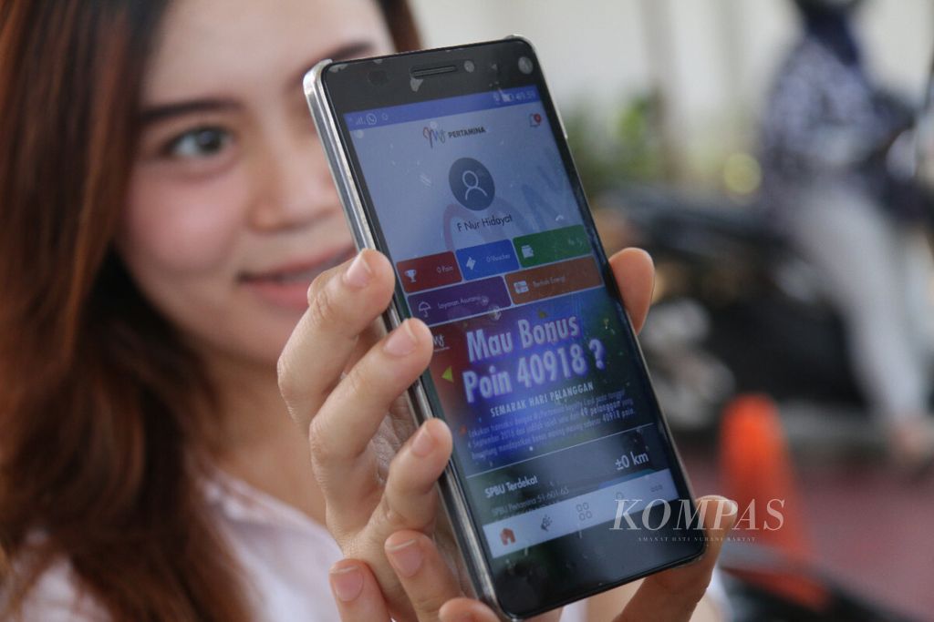 Tampilan Aplikasi MyPertamina di gawai.