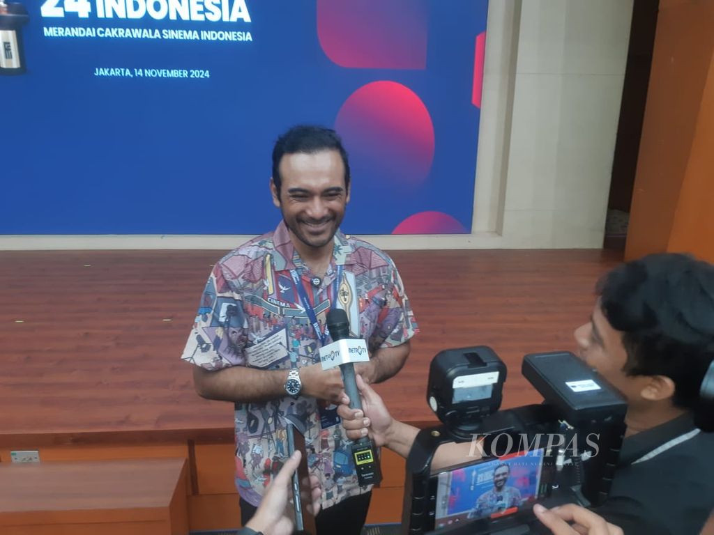Ketua Komite Festival Film Indonesia 2024-2026 Ario Bayu menjelaskan rencana penyelenggaraan Malam Anugerah Piala Citra di Jakarta, Kamis (14/11/2024).