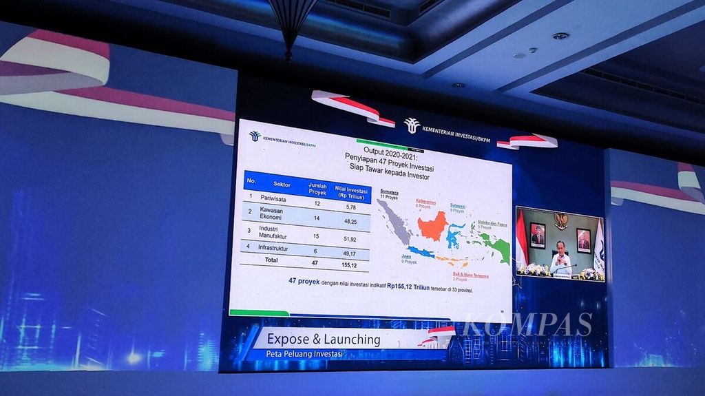 Kementerian Investasi/BKPM meluncurkan penyusunan peta peluang investasi 2022 di Nusa Dua, Badung, Jumat (16/12/2022). Menteri Investasi/Kepala BKPM Bahlil Lahadalia memberikan sambutan dan pemaparan melalui telekonferensi. 