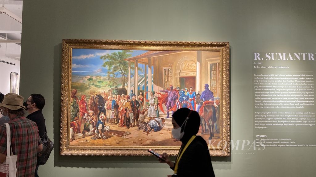 Suasana pembukaan pameran New Hope” di Galeri Nasional Indonesia, Jakarta, Jumat (3/2/2023). Pameran ini menampilkan 91 karya dari 30 seniman dalam dan luar negeri.