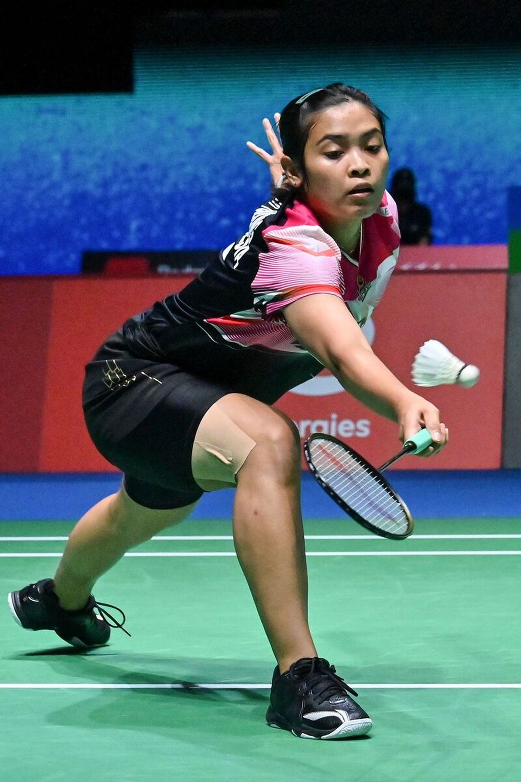 Gregoria Mariska Tunjung berlaga melawan Kirsty Gilmour (Skotlandia) pada babak pertama nomor tunggal putri Kejuaraan Dunia Bulu Tangkis 2022 di Tokyo, Jepang, Senin (22/8/2022). Gregoria menang atas Gilmour dan akan menghadapi juara bertahan Akane Yamaguchi (Jepang, di babak kedua.