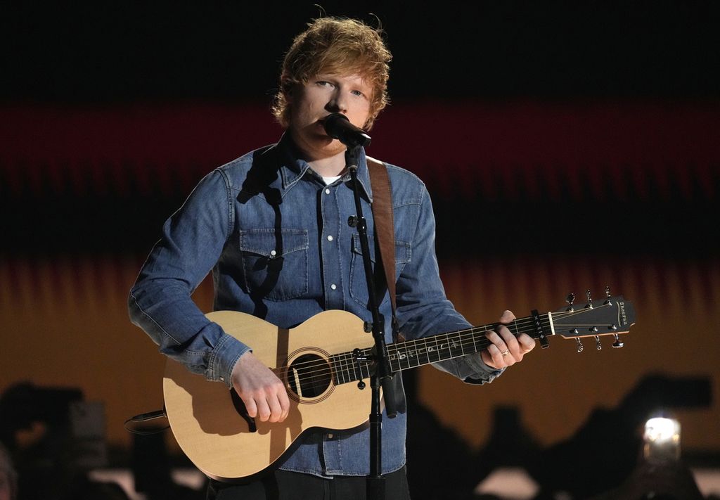 Ed Sheeran performs "Life Goes On" at the 58th annual Academy of Country Music Awards on Thursday, May 11, 2023, at the Ford Center in Frisco, Texas.