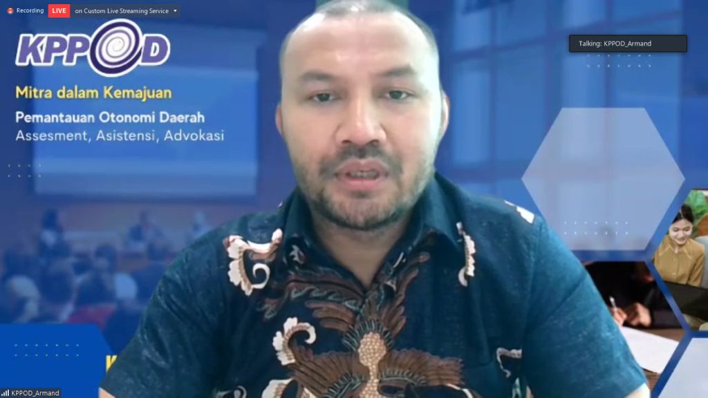 Direktur Eksekutif Komite Pemantauan Pelaksanaan Otonomi Daerah (KPPOD) Herman N Suparman.