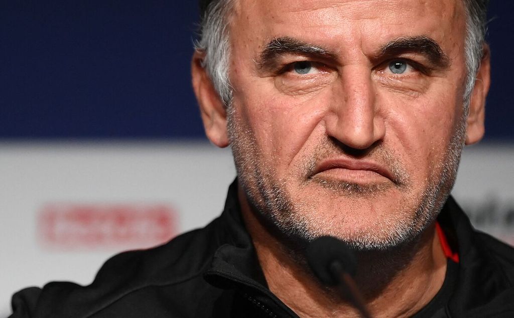 Pelatih Nice Christophe Galtier saat jumpa pers sebelum pertandingan final Piala Perancis antara Nice dan Nantes di Stadion Stade de France, Paris, dalam arsip foto pada 6 Mei 2022. Galtier menjadi pelatih Paris Saint-Germain selama dua tahun menggantikan Mauricio Pochettino.