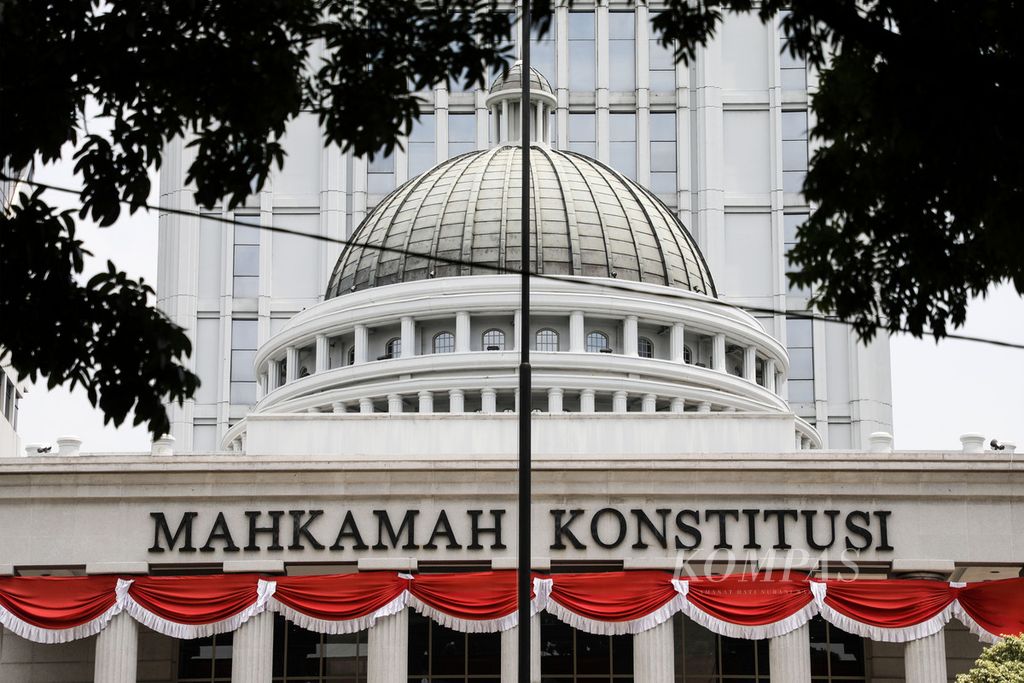 Gedung Mahkamah Konstitusi di Jalan Medan Merdeka Barat, Jakarta, Sabtu (29/8/2020). 