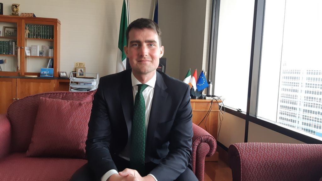 Jack Chambers, Menteri Transportasi, Lingkungan, Iklim, dan Komunikasi Irlandia berkunjung ke Jakarta pada hari Jumat (17/3/2023).