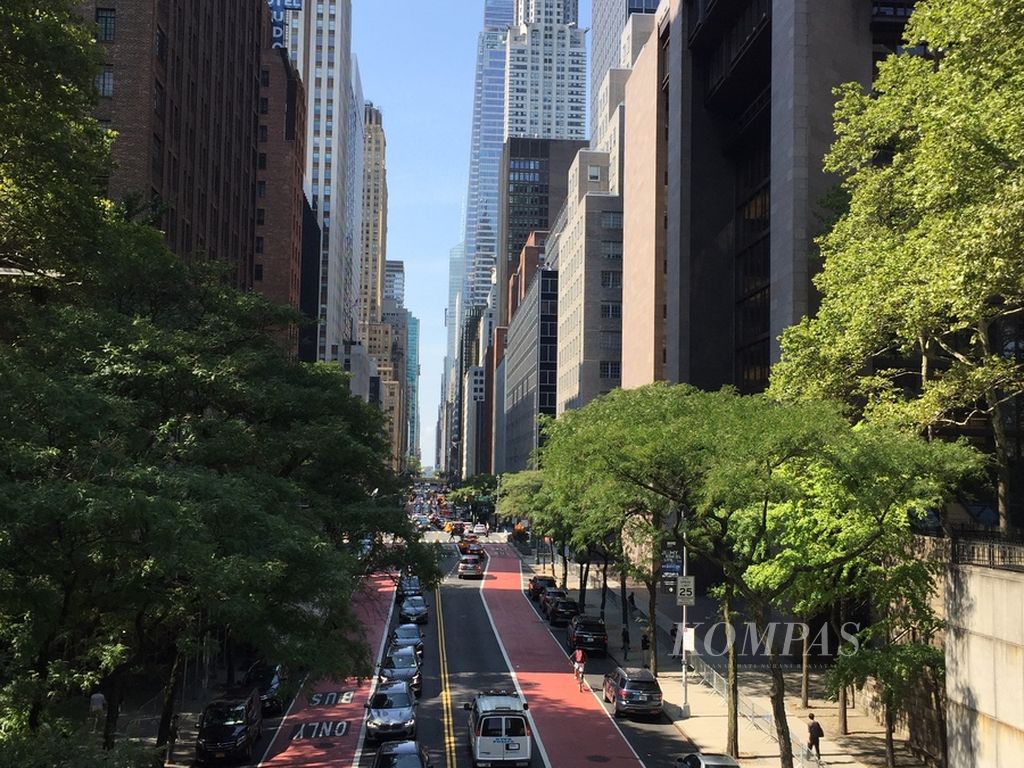 Suasana kota New York, Amerika Serikat, Senin (19/9/2022), menjelang Sidang Ke-77 Majelis Umum PBB.