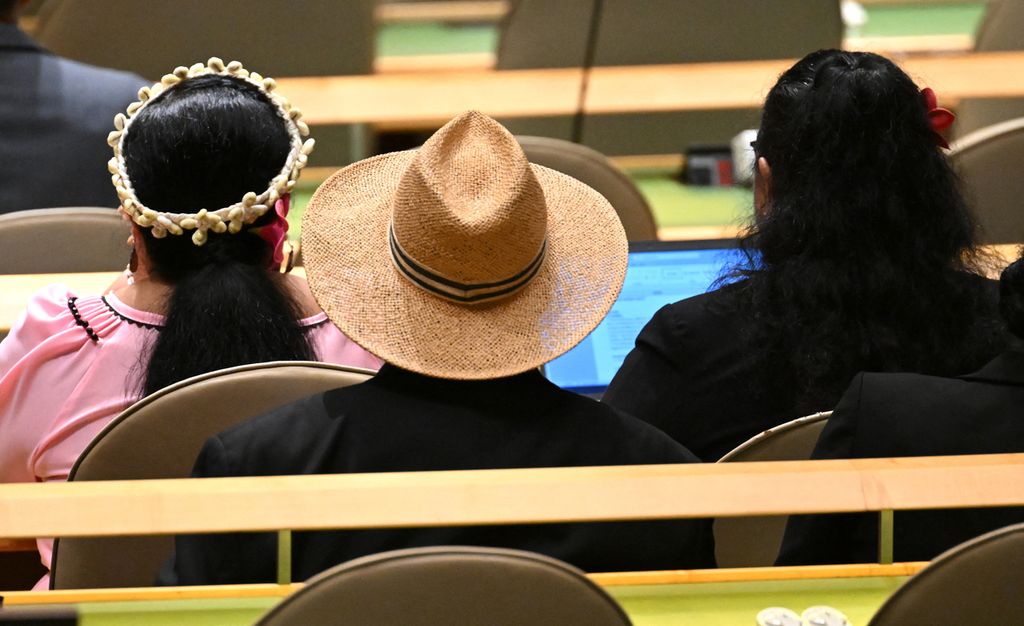 Delegasi dari Kiribati menghadiri Sidang Ke-77 Majelis Umum PBB di New York City, Amerika Serikat, Rabu (21/9/2022). 