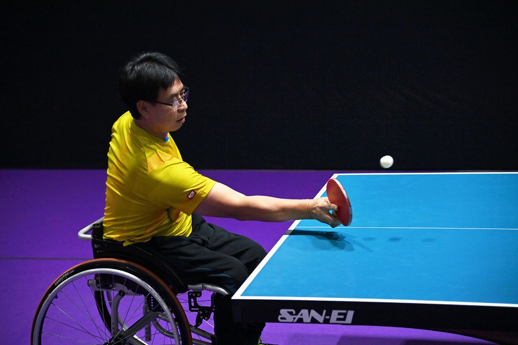 Ilustrasi : Atlet tenis meja Indonesia pada Paralimpiade Tokyo 2020 di kelas TT4 atau C4 individu Adyos Astan saat menjalani latihan rutin. Jelang dimulainya jadwal pertandingan cabang olahraga tenis meja Paralimpiade Tokyo 2020 di Tokyo Metropolitan Gymnasium, Jepang pada 25 Agustus-3 September ini.