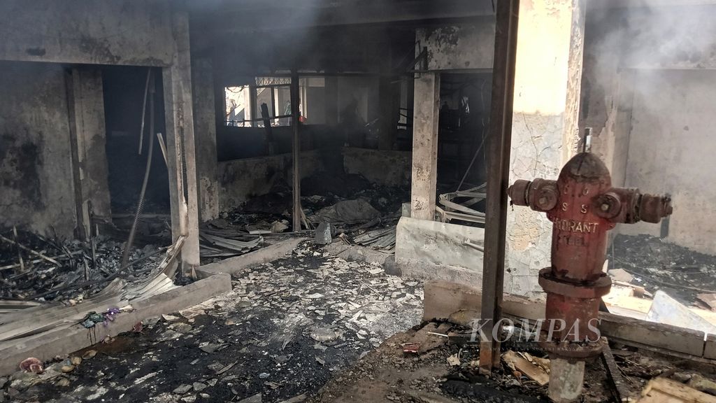 Hidran di Pasar Leuwiliang, Kabupaten Bogor, Jawa Barat, tidak berfungsi karena tidak menyimpan stok air saat terjadi kebakaran pada Rabu (27/9/2023) malam.