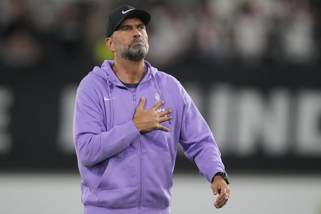 Manajer Liverpool Jurgen Klopp seusai laga Liga Europa melawan LASK di Linz, Austria, Jumat (22/9/2023) dini hari WIB. Meski menang, Klopp tak terlalu bahagia.