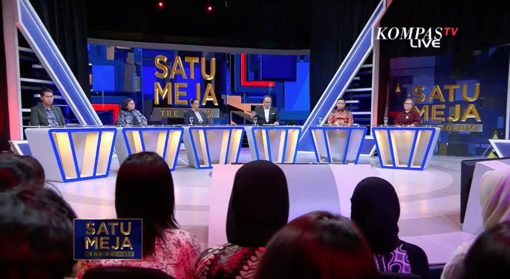 Tangkapan layar acara Satu Meja The Forum bertajuk Menangnya Kejujuran, Vonis Kasus Pembunuhan Yosua yang disiarkan Kompas TV, Rabu (15/2/2023) malam.
