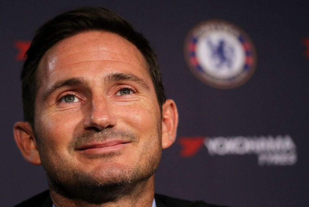 Arsip foto 4 Juli 2019 ini memperlihatkan Frank Lampard pada konferensi pers setelah ditunjuk menjadi Manajer Chelsea di Stamford Bridge, London. Lampard kembali ke Chelsea sebagai manajer sementara menggantikan Graham Potter pada 6 April 2023.